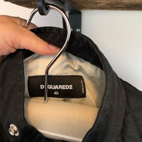 Dsquared2 BLACK Twill MOTO  Jacket - Picture 3 of 10